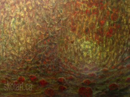 landscape painting, art  orchard, fruit tree, skotart, skot, skotmacdougall