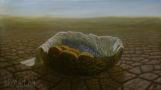 Loaves and Fishes, Sermon on the Mount,New Testament, Painting by skotart.ca,skot.ca,skotmacdougall.com