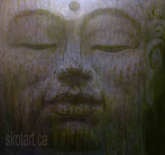 Stone Buddha I artwork,Painting, skotart.ca, skot.ca